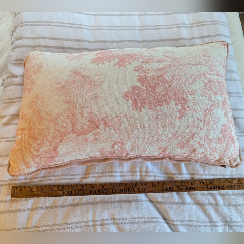 magashoni home pink toile throw accent pillow